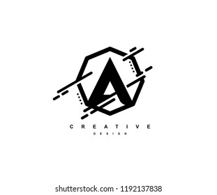 Abstract Letter A Monogram Shape Polygon Logo