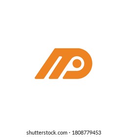 abstract letter mp simple geometric line logo vector