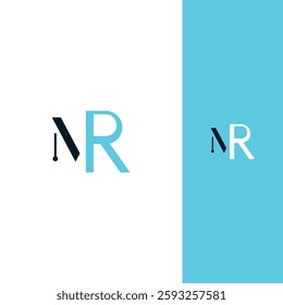 Abstract letter MR RM monogram logo vector template. Initial based minimal flat icon vector