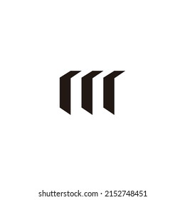 abstract letter mr simple stripes geometric logo vector