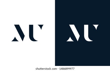 Abstract letter MU logo. This logo icon incorporate with abstract shape in the creative way.