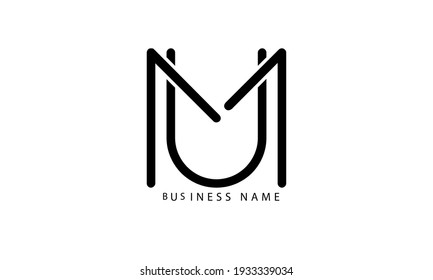 Abstract Letter MU UM Vector Logo Design Template