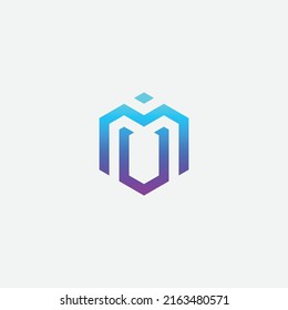 Abstract Letter MV Logo Design Template Vector. Colorful Letter MU logo icon design template elements.