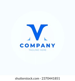 Letra abstracta plantilla de vectores de diseño de logotipo MV