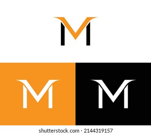 Abstrakter Brief MV-Logo. Modernes Logo