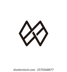 abstract letter mw construction line logo vector 