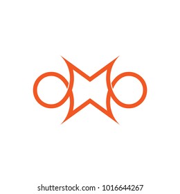 abstract letter mw infinity lines logo vector