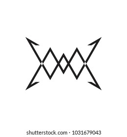 abstract letter mw thin lines linked logo vector