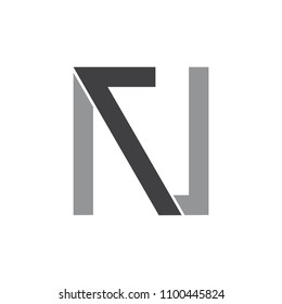 abstract letter n arrow up design logo vector 