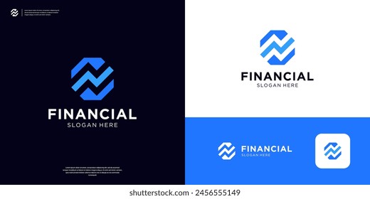 Abstract letter N chart logo icon. Modern symbol business financial logo design.