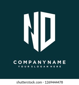 Abstract letter N D shield logo design template