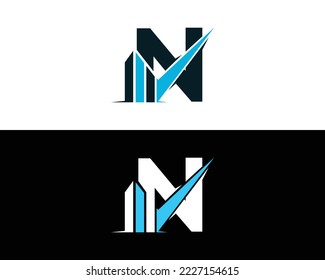 Abstract Letter N Finance and Marketing Logo Designs. Creative Accounting and Investment Vector Icon.