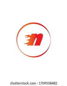 Abstract letter N with fire flame logo template, vector logo for business and company identity 