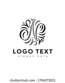 Abstract  Letter N Initial beauty monogram and elegant logo design, handwriting logo of initial signature, Photography, wedding, fashion, floral and botanical with creative template design