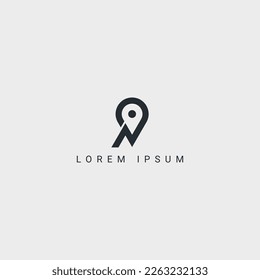 Abstract letter N initial location logo vector symbol.