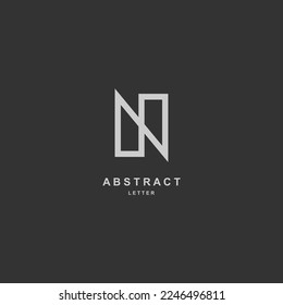 Letra abstracta N para el logotipo inicial