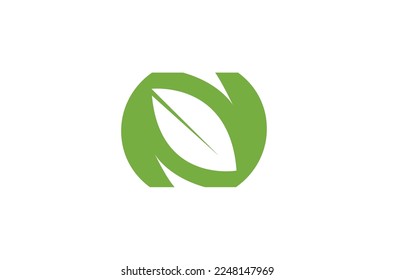 abstract letter n leaf eco organic bio logo vector symbol icon illustration