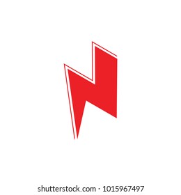 abstract letter N lightning symbol logo vector
