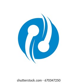 abstract letter n logo