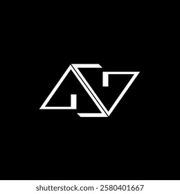 Abstract letter N logo with arrows pointing down and up