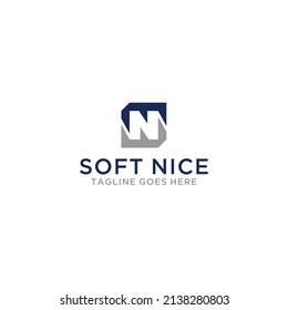 Abstract letter n logo concept with geometric shapes in modern corporate style