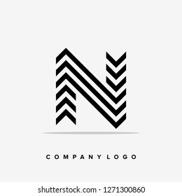 Abstract letter N logo design template. Line creative sign. Universal vector icon. - Vector