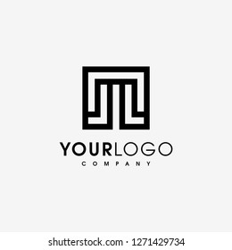 Abstract letter N logo design template. Line creative sign. Universal vector icon. - Vector