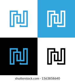 Abstract letter N logo design template elements, vector illustration