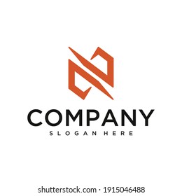 Diseño del logotipo de la letra N. Vector con logotipo de alimentación. Logotipo de energía.