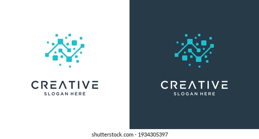 Abstract letter N logo design technology