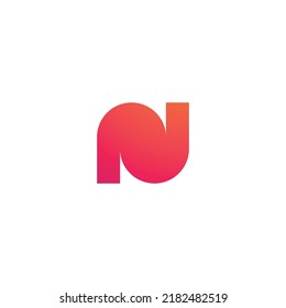 Abstract letter N logo design template