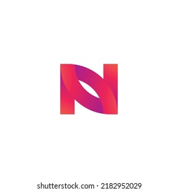 Abstract letter N logo design template