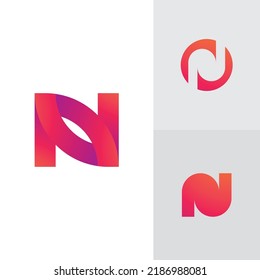 Abstract letter N logo design template