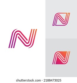 Abstract letter N logo design template