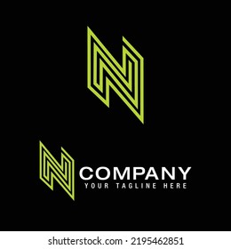 Abstract Letter N logo design template Line vector symbol Premium elegant sign mark icon