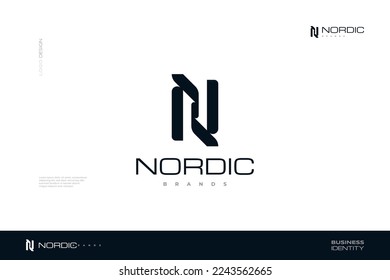 Abstract Letter N Logo Design with Minimalist and Futuristic Concept for Business and Technology Brand Logo