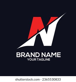 abstract letter N logo design