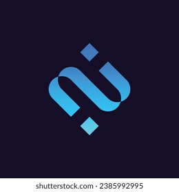 Diseño de logotipo de letra abstracta N - Plantilla de vector