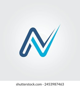 Abstract letter N logo design on white background