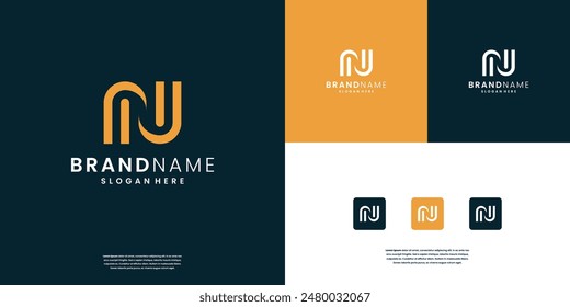 Abstract Letter N Logo Design Template.