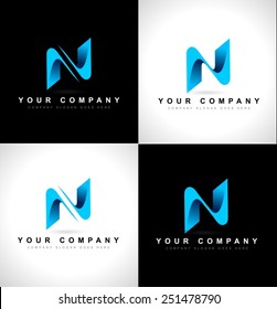 Abstract Letter N Logo Design