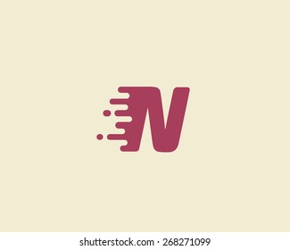 Abstract letter N logo design template.  Dynamic vector unusual font. Universal fast speed fire moving water quick energy drop icon.