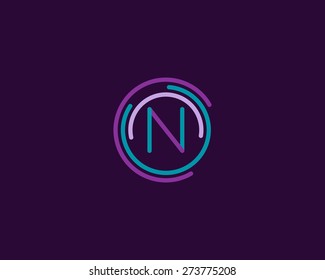 Abstract letter N logo design template. Colorful creative sign. Universal vector icon.