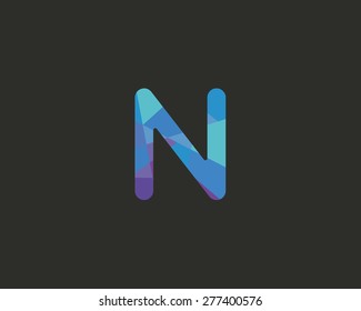Abstract letter N logo design template. Colorful creative sign. Universal vector icon.