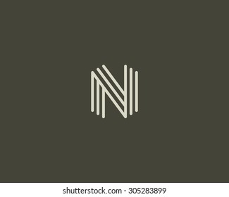 Abstract Letter N logo design template. Line vector symbol. Premium elegant sign mark icon