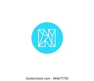 Abstract letter N logo design template. Structure simple line sign. ?ontact, business, medicine, development, mobile app vector symbol icon. 