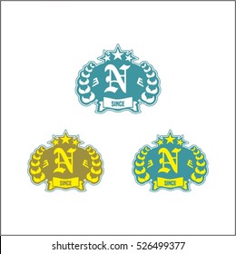 Abstract letter N logo design template with Ears of Wheat,Rice,Vector Illustration