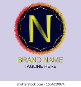 Diseño del logotipo N de letra abstracta.Icono vector universal elegante. Logotipo de oro premium.