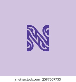 Abstract Letter N Logo – A futuristic letter N logo with smooth abstract lines and angles.