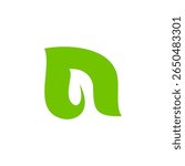 Abstract Letter N logo. Letter N with leaf nature